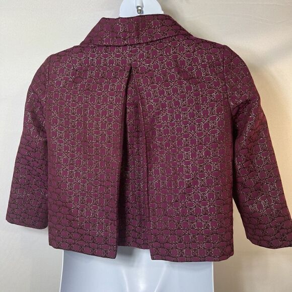 Isaac Mizrahi Purple & Metallic Coat Jacket Jackie Kennedy Vibes Size 10 READ - Picture 6 of 14